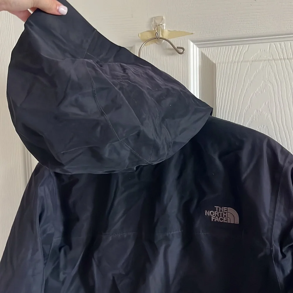 The North Face Black Faux Suede Hooded Zip Up Jacket Size Medium
